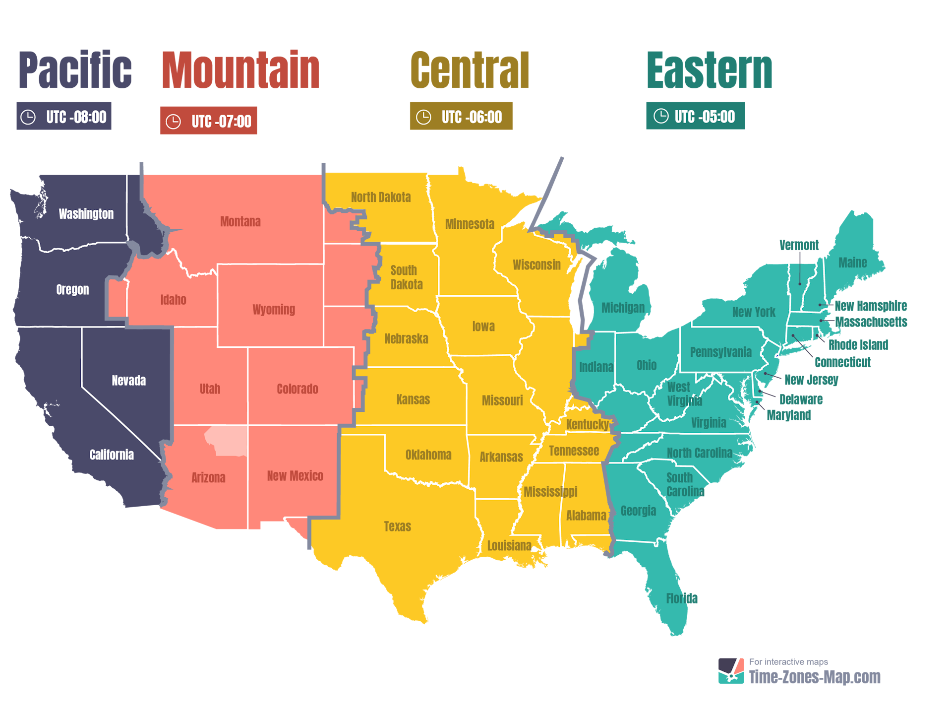 Different Time Zones  United States Time Guide for Businesses